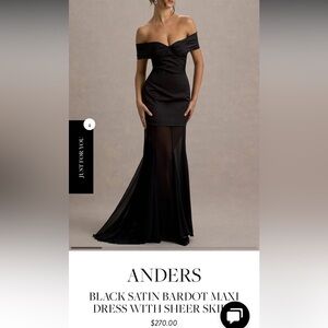 Club L- Elegant Black Off-Shoulder Evening Dress